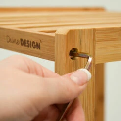 DuneDesign Étagère En Bois 38x39,5x162,5cm 5 Tablettes Superposées Lattes En Bambou Meuble à Rayonnages De Salle De Bain - Braun -Outillage Soldes Boutique 49704371 4