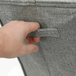 DUNEDESIGN 50L Panier à Linge Sale Avec Couvercle - 30x30x60 Bac De Rangement Pliable Gris - Grau -Outillage Soldes Boutique 59197513 4