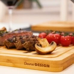 DUNEDESIGN Set De 4 Planches à Steak En Bambou - Bois Massif - 33x23cm Avec Rigole Pour Jus - Braun -Outillage Soldes Boutique 65390229 5