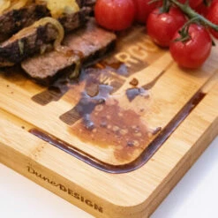 DUNEDESIGN Set De 4 Planches à Steak En Bambou - Bois Massif - 33x23cm Avec Rigole Pour Jus - Braun -Outillage Soldes Boutique 65390230 4
