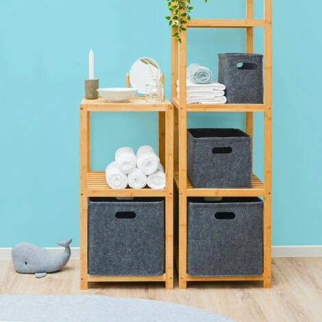 DUNEDESIGN 2 Cubes De Rangement 33x33x33 Box Rangement Compatible Avec Etagere Ikea Kallax - Grau 5 DUNEDESIGN 2 Cubes De Rangement 33x33x33 Box Rangement Compatible Avec Etagere Ikea Kallax - Grau – Image 3