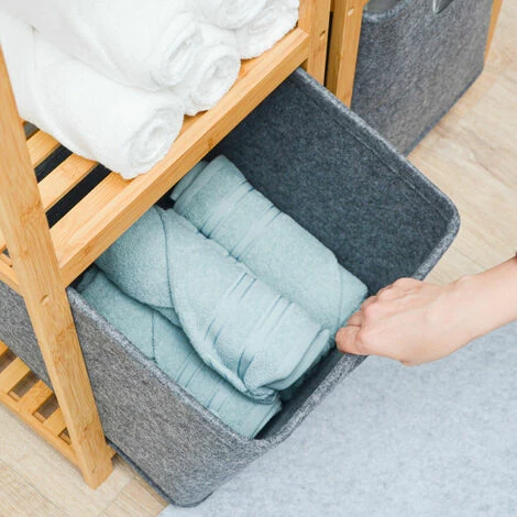 DUNEDESIGN 2 Cubes De Rangement 33x33x33 Box Rangement Compatible Avec Etagere Ikea Kallax - Grau 6 DUNEDESIGN 2 Cubes De Rangement 33x33x33 Box Rangement Compatible Avec Etagere Ikea Kallax - Grau – Image 4