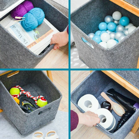 DUNEDESIGN 2 Cubes De Rangement 33x33x33 Box Rangement Compatible Avec Etagere Ikea Kallax - Grau 7 DUNEDESIGN 2 Cubes De Rangement 33x33x33 Box Rangement Compatible Avec Etagere Ikea Kallax - Grau – Image 5