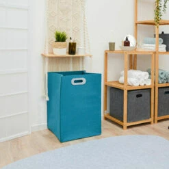 DUNEDESIGN 100l Grande Paniere A Linge Sale En Feutre 43x38x60 Panier A Linge Sale Pliable - Blau -Outillage Soldes Boutique 69758632 3