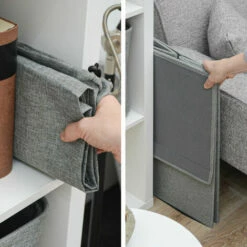 DUNEDESIGN 50L Panier à Linge Sale Avec Couvercle Et Sac à Linge 30x30x60 Bac De Rangement - Grau -Outillage Soldes Boutique 73824430 4