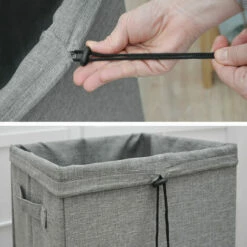 DUNEDESIGN 50L Panier à Linge Sale Avec Couvercle Et Sac à Linge 30x30x60 Bac De Rangement - Grau -Outillage Soldes Boutique 73824430 5