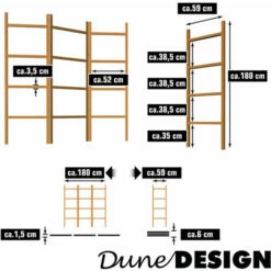 DUNEDESIGN Echelle Bambou Salle De Bain - 180x180 Porte-Serviettes Sur Pied Etagere Echelle - Braun -Outillage Soldes Boutique 77774761 4