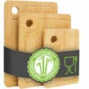 DUNEDESIGN Set De 3 Planche à Découper En Bambou - 33x22cm Planche En Bois - Rainure à Jus - Braun -Outillage Soldes Boutique 82405706 1